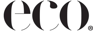Large stylized black letters spelling "ECO" with curved, bold typography