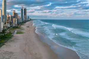 Aerial of beach photo