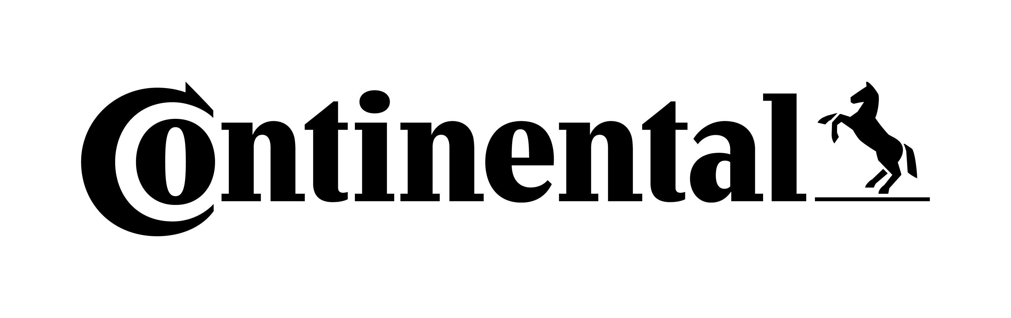 Das Firmenlogo von Continental auf transparentem Hintergrund, in Schwarz dargestellt.