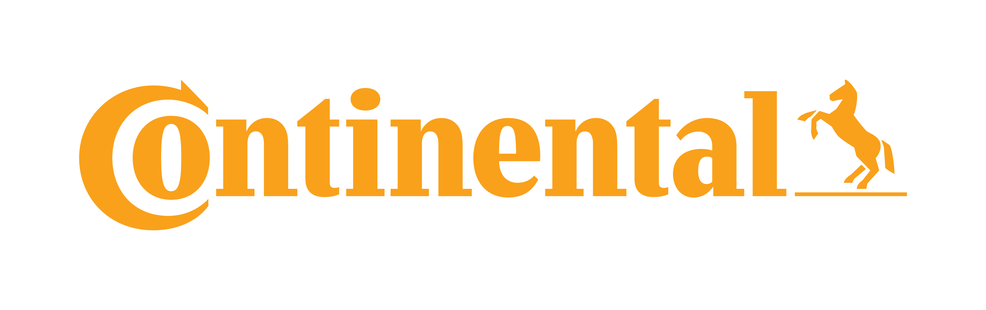Continental company logo on a transparent background, shown in yellow.