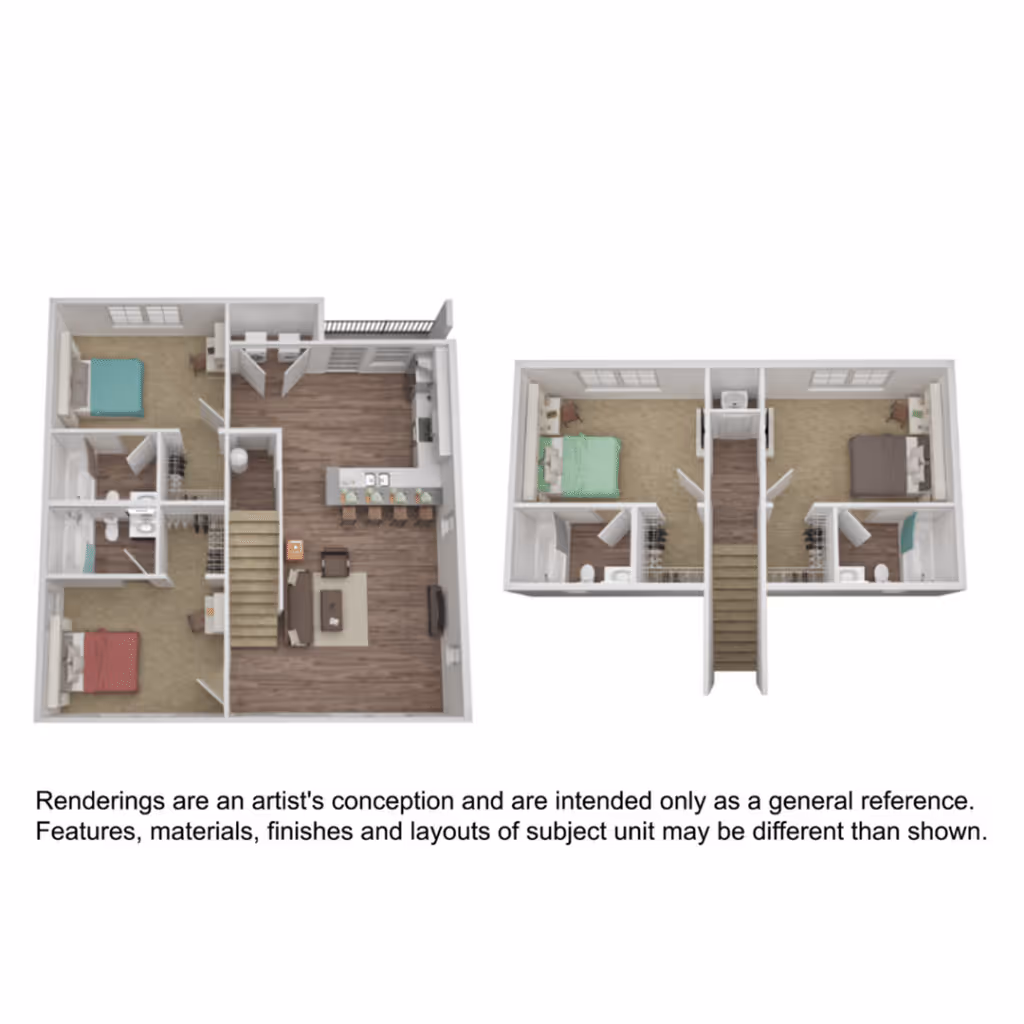 4BR/4BA – Cottage Floor Plan Layout