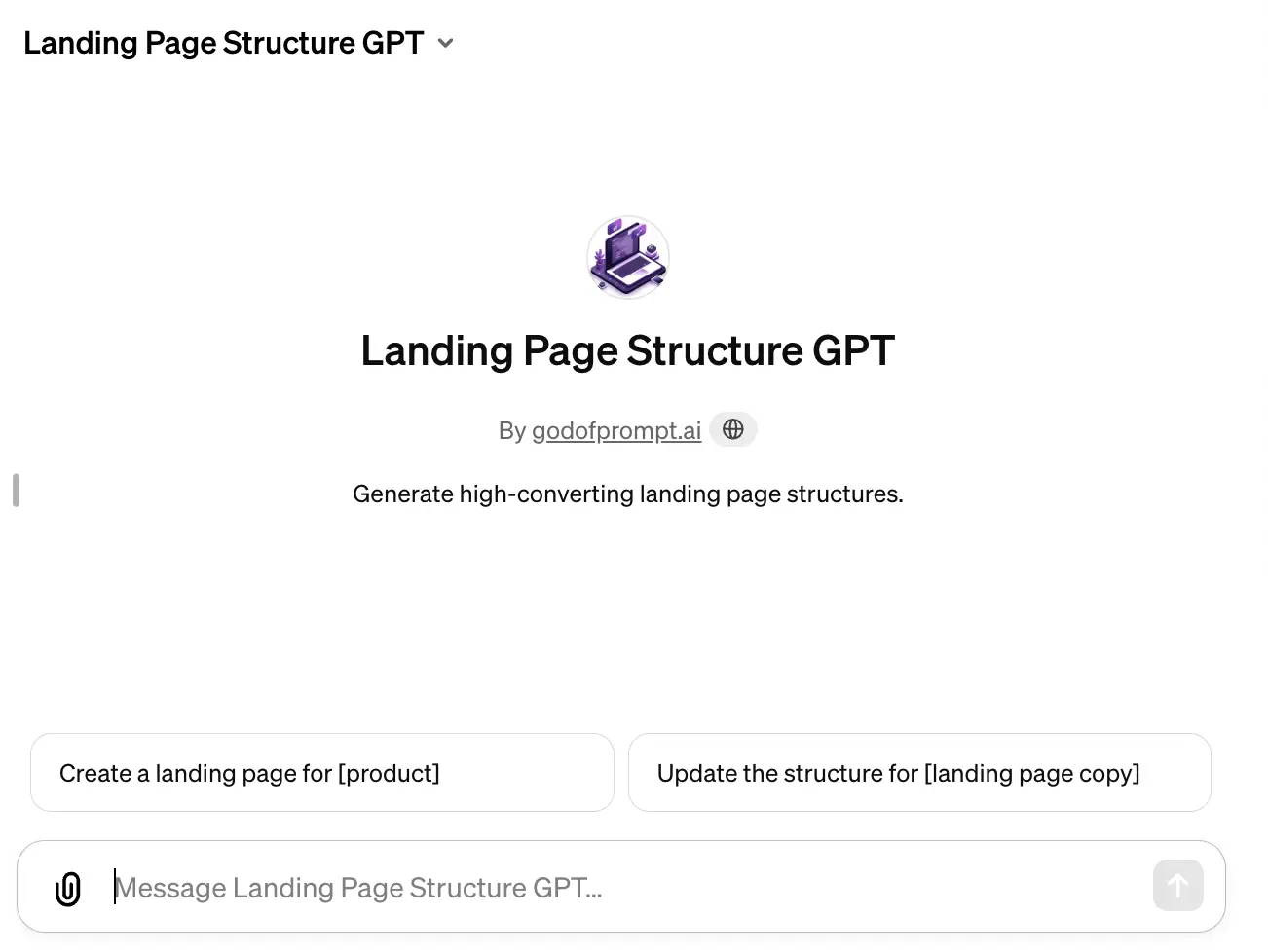 Landing Page Structure GPT