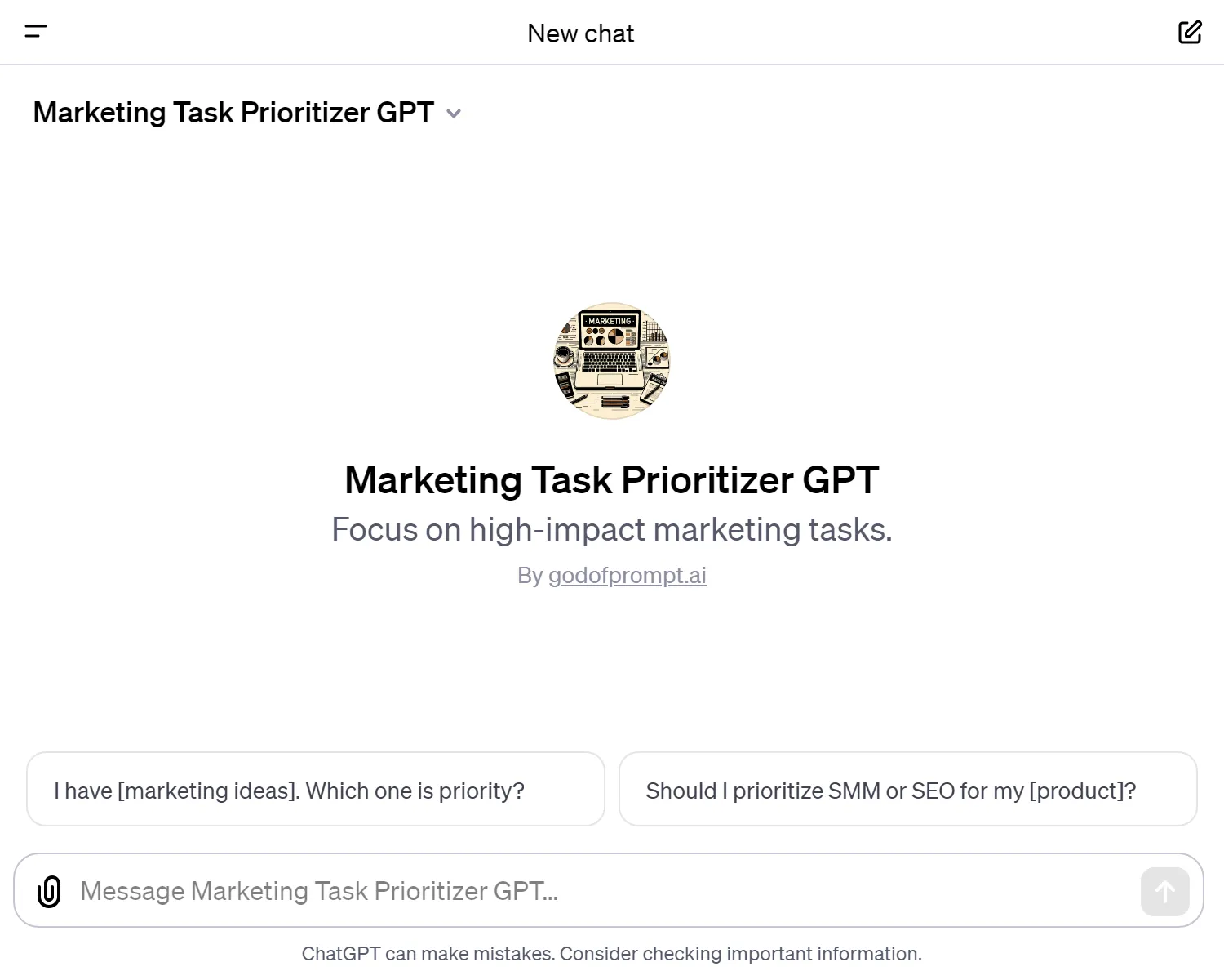 Marketing Task Prioritizer GPT