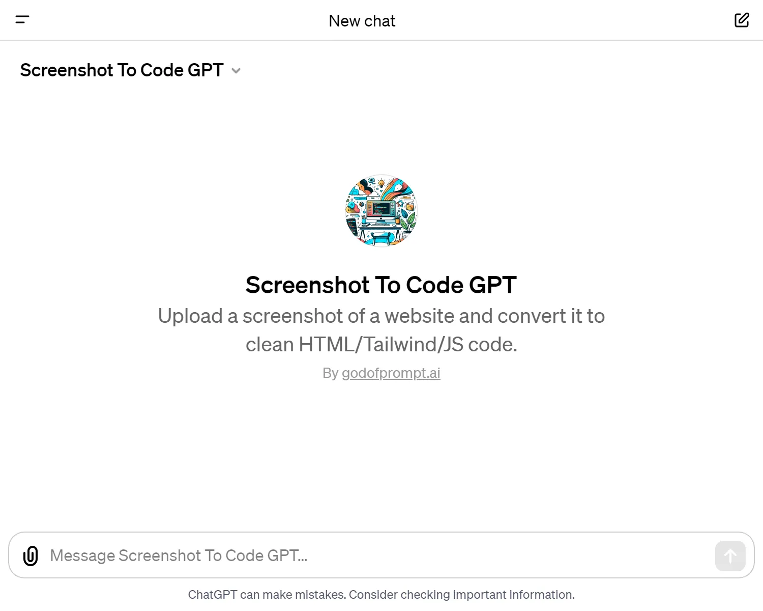 Screenshot To Code GPT