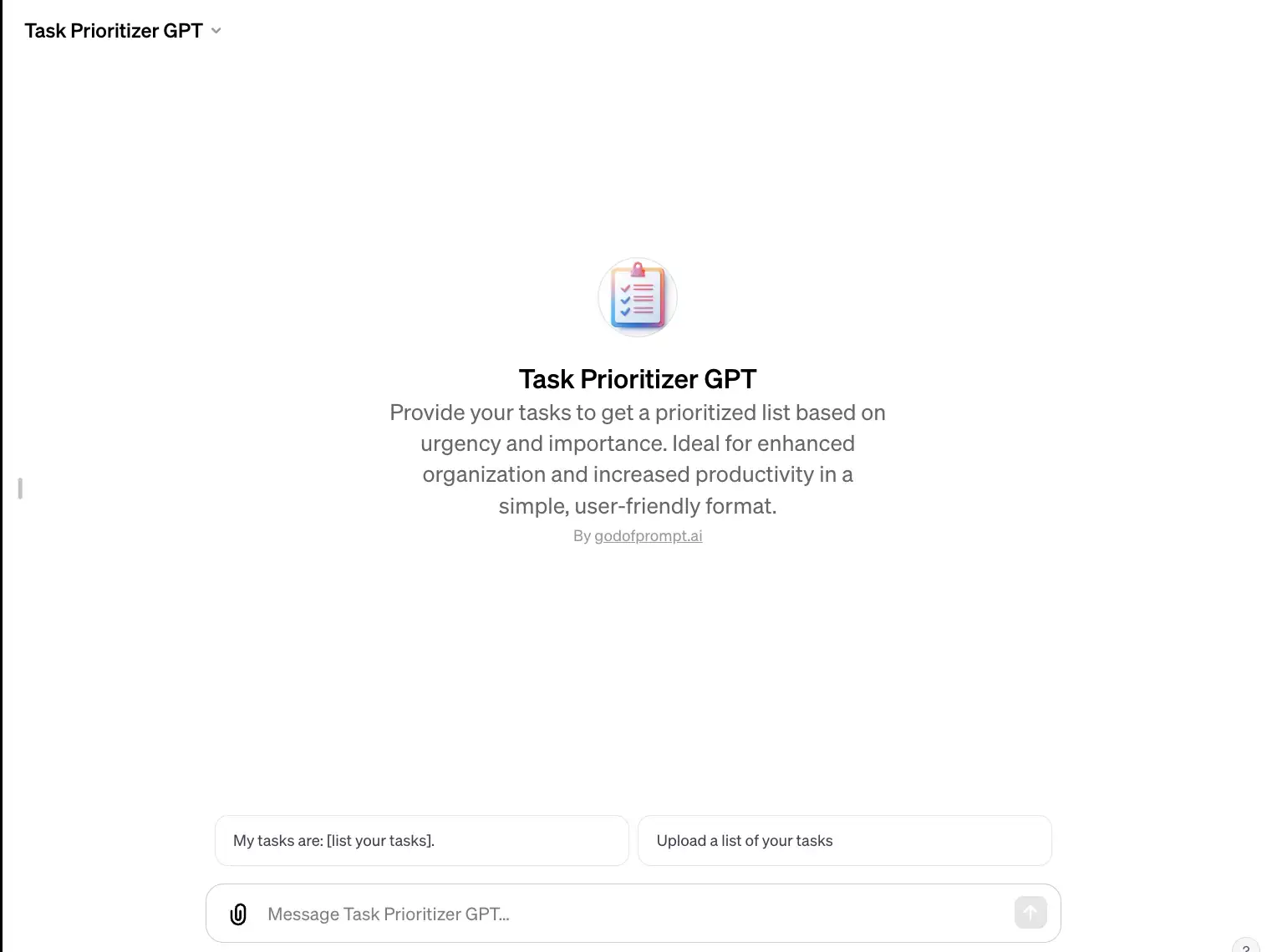 Task Prioritizer GPT