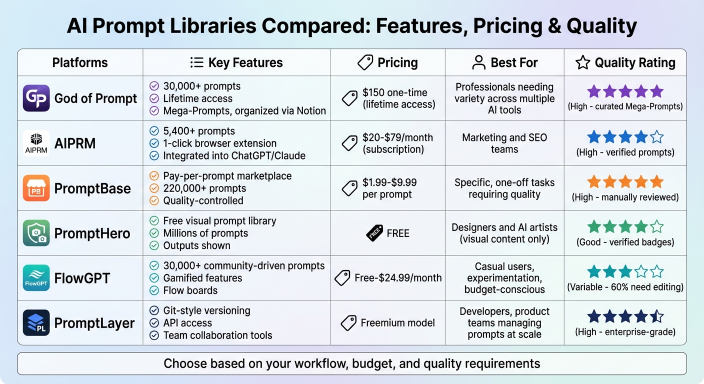 AI Prompt Library Comparison: Features, Pricing and Best Use Cases
