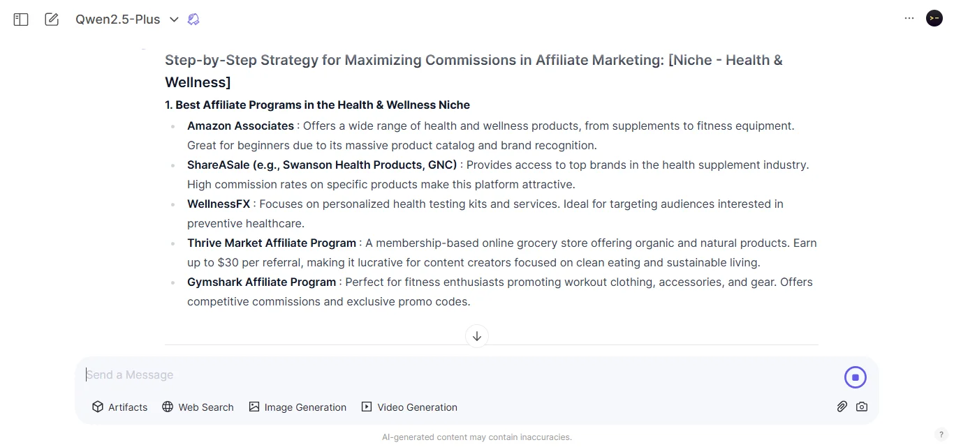 Generate an Affiliate Marketing Strategy