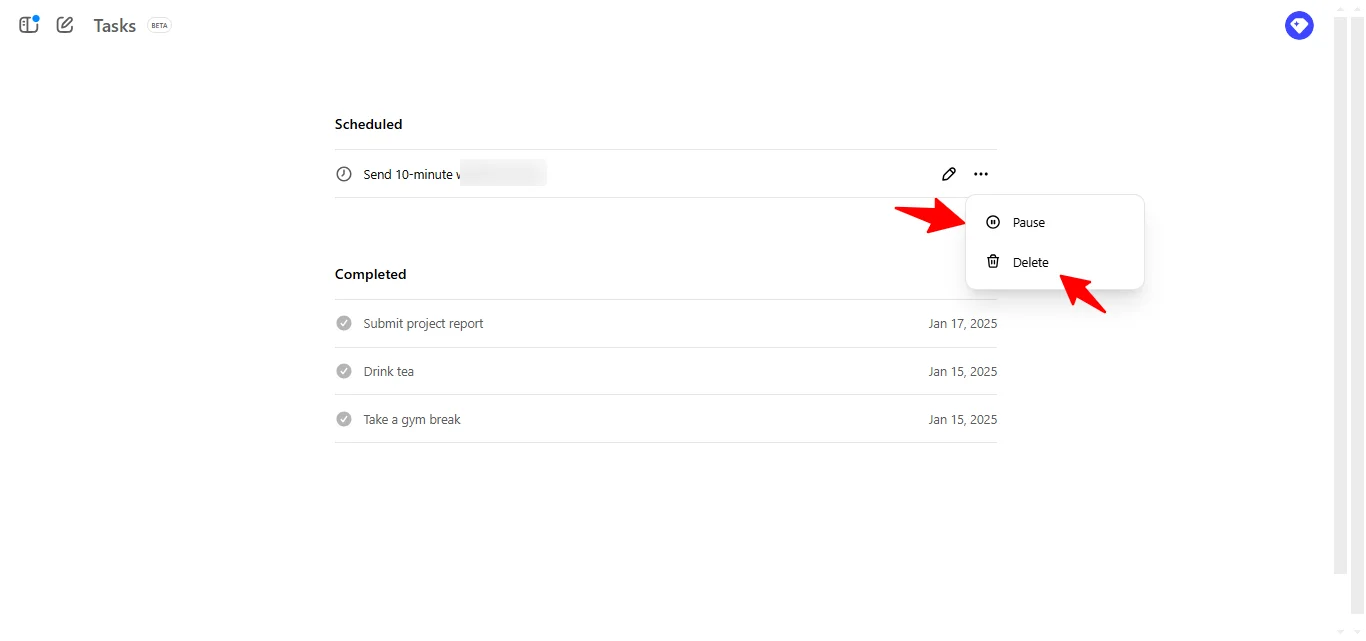 Manage and Edit Tasks