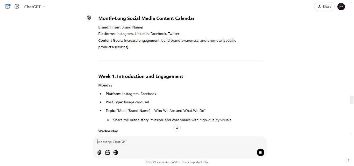 Create a Social Media Content Calendar