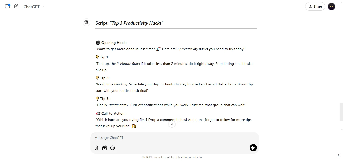 Develop a Social Media Video Script