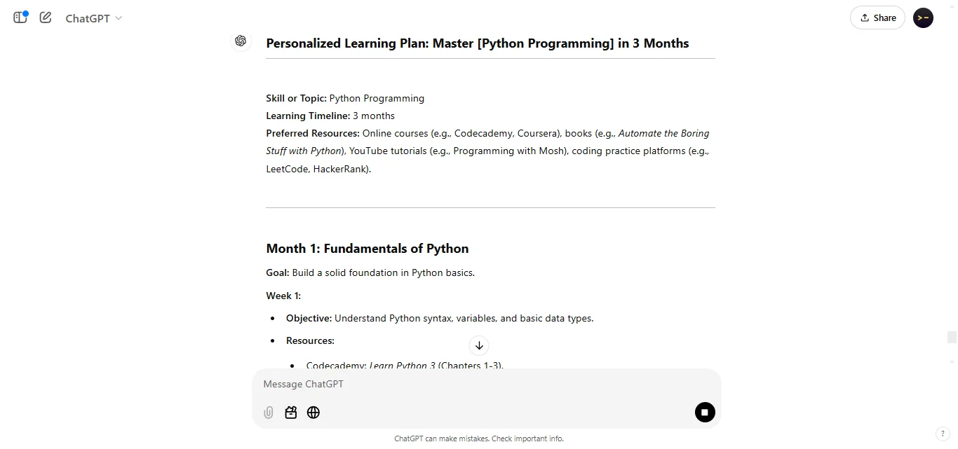 Generate a Personalized Learning Path