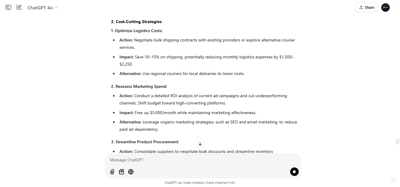 Generate Cost-Cutting Strategies