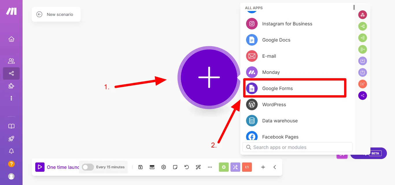 Add Google Forms Module