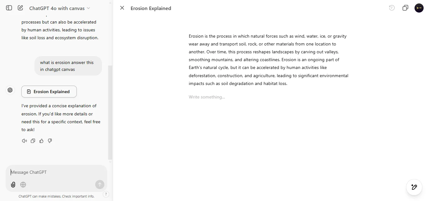 ChatGPT Canvas