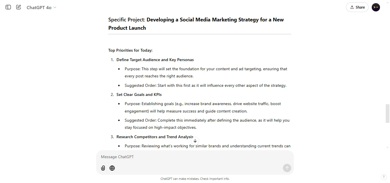 setting clear piorities