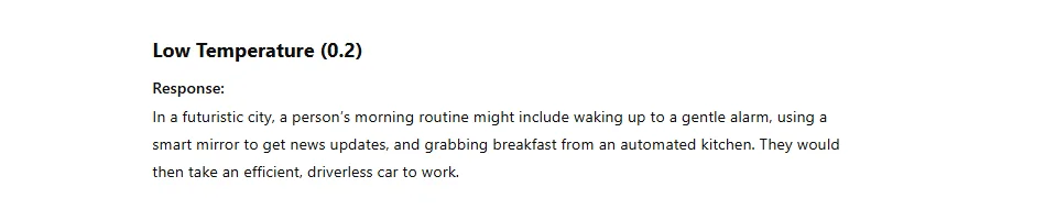 low temperature chatgpt response