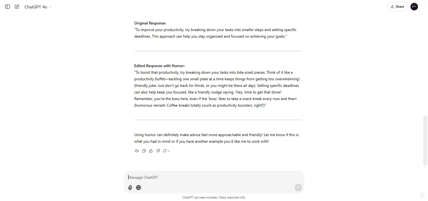 Adding Humor to Responses