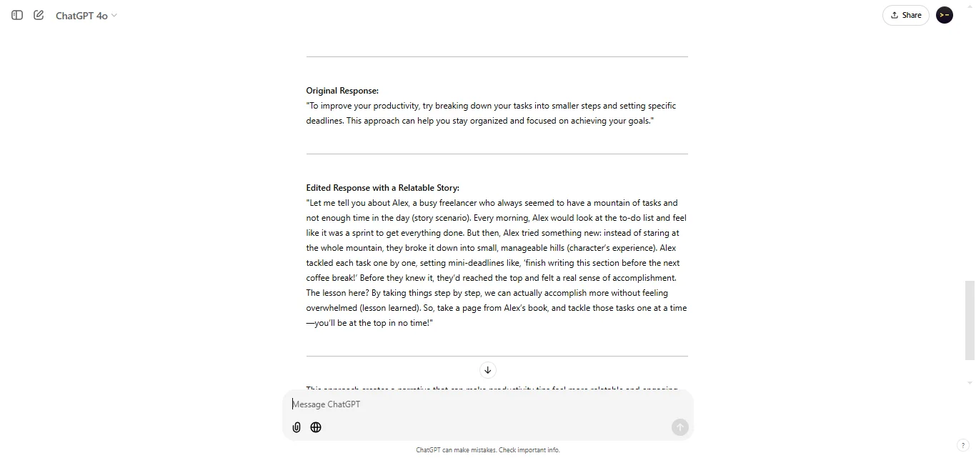 Using Storytelling for Engaging Responses