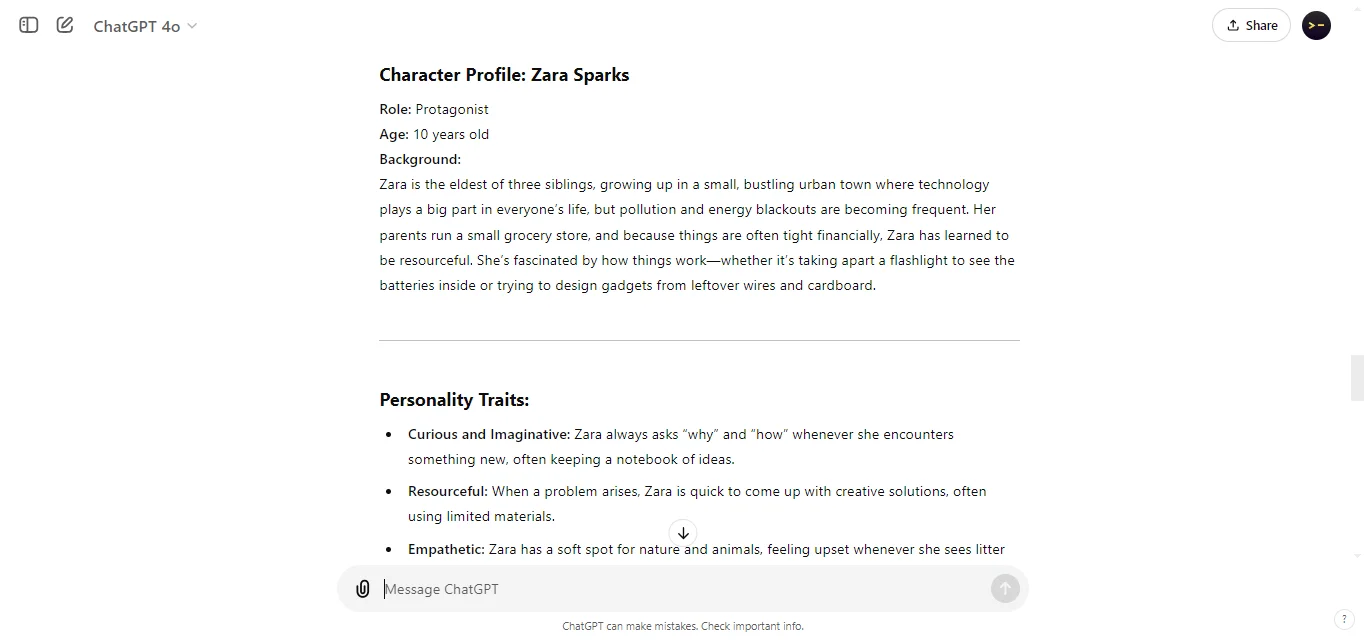 Create Character Profiles