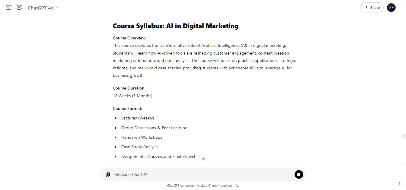 Outline Course Syllabus