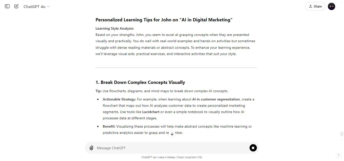 Create Personalised Learning Tips