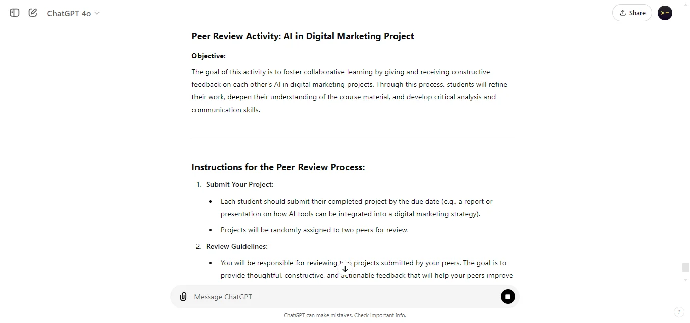 Plan a Peer Review Activity