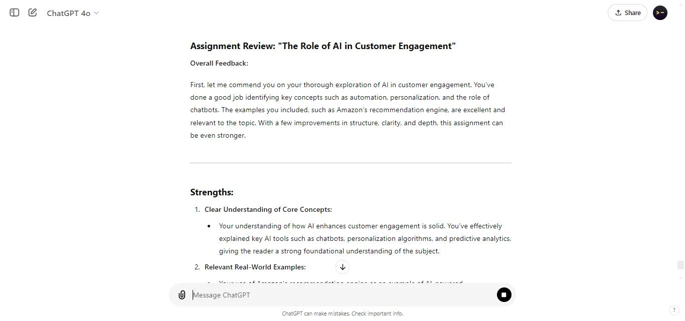 Give Feedback and Assignment