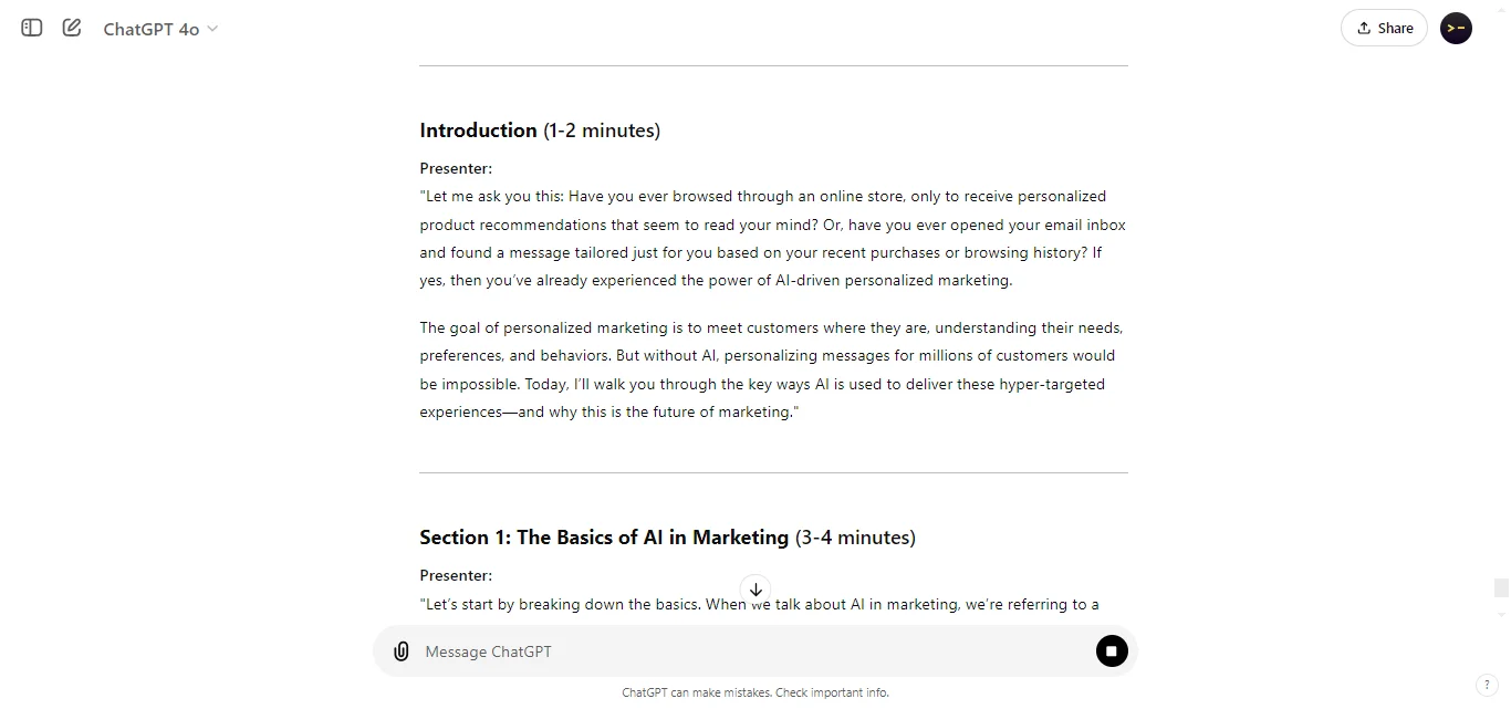Draft a Script For a Video