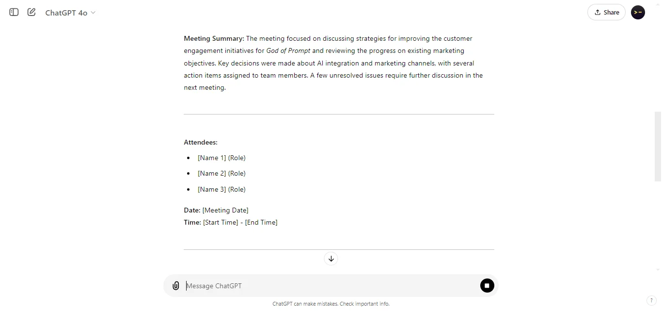 To Create Meeting Notes From a Transcript