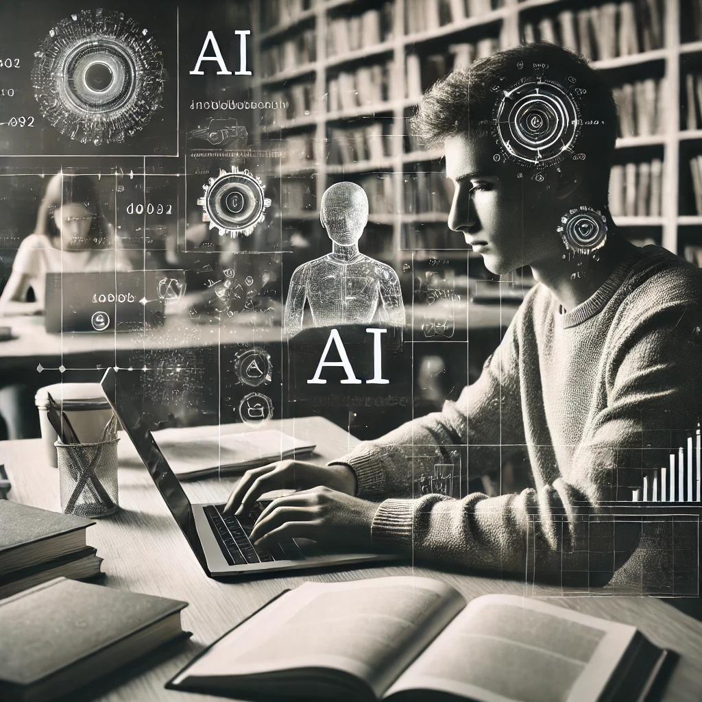 student using AI for Research