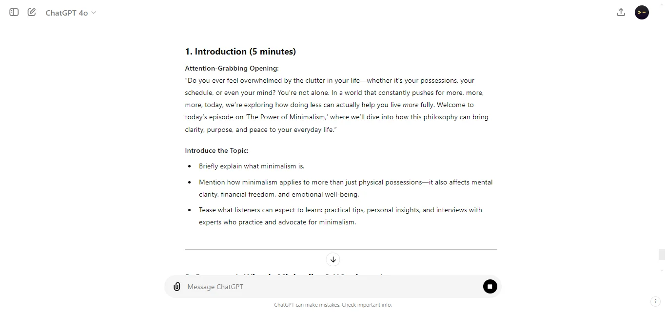 Outline a Podcast Episode