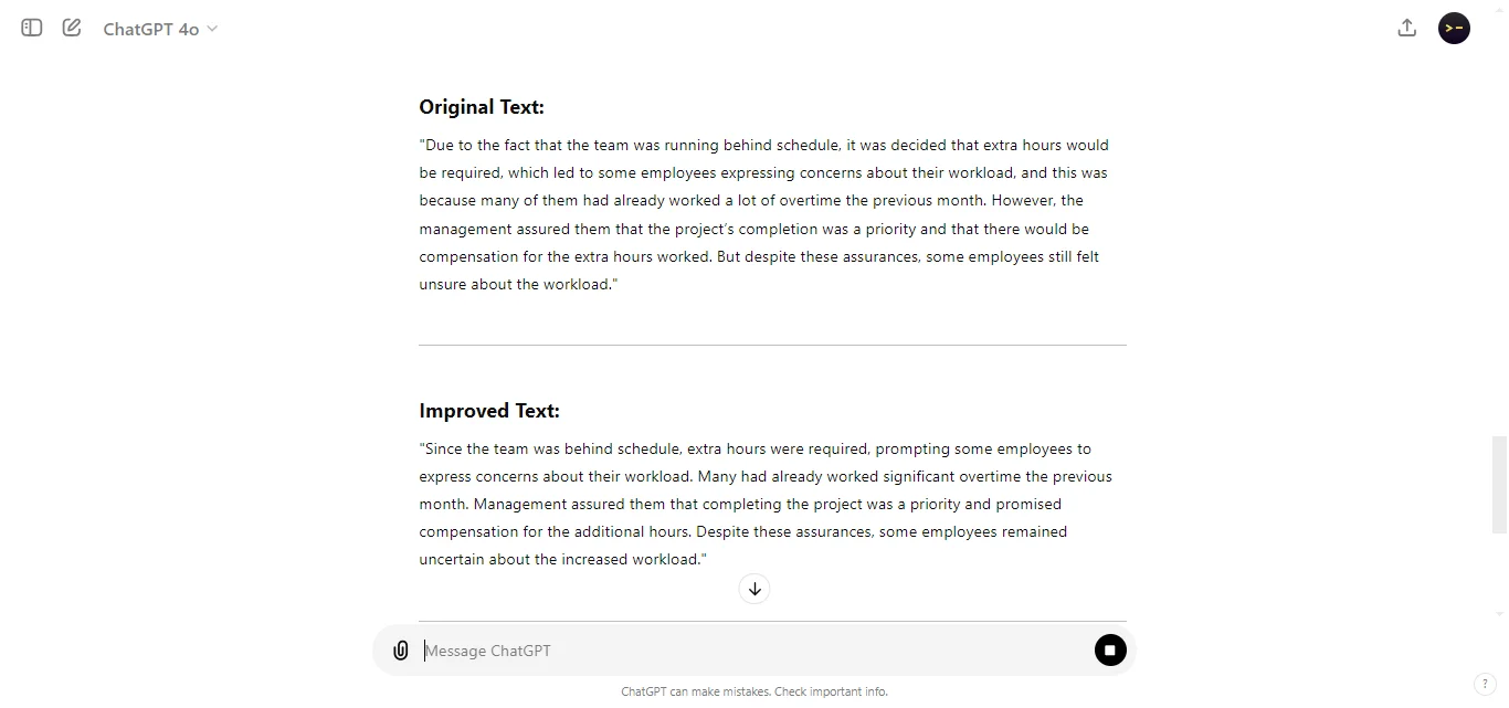 Improve Sentence Structure