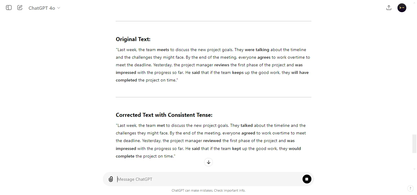 Check Verb Tense Consistency