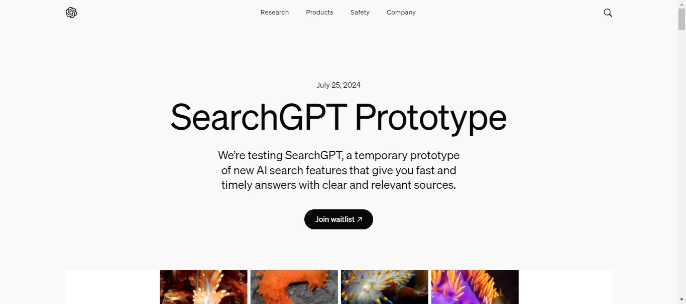 Join searchgpt waitlist