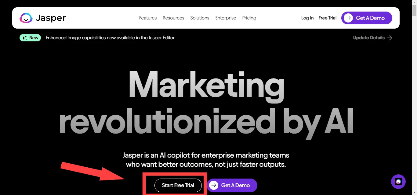 Jasper ai homepage