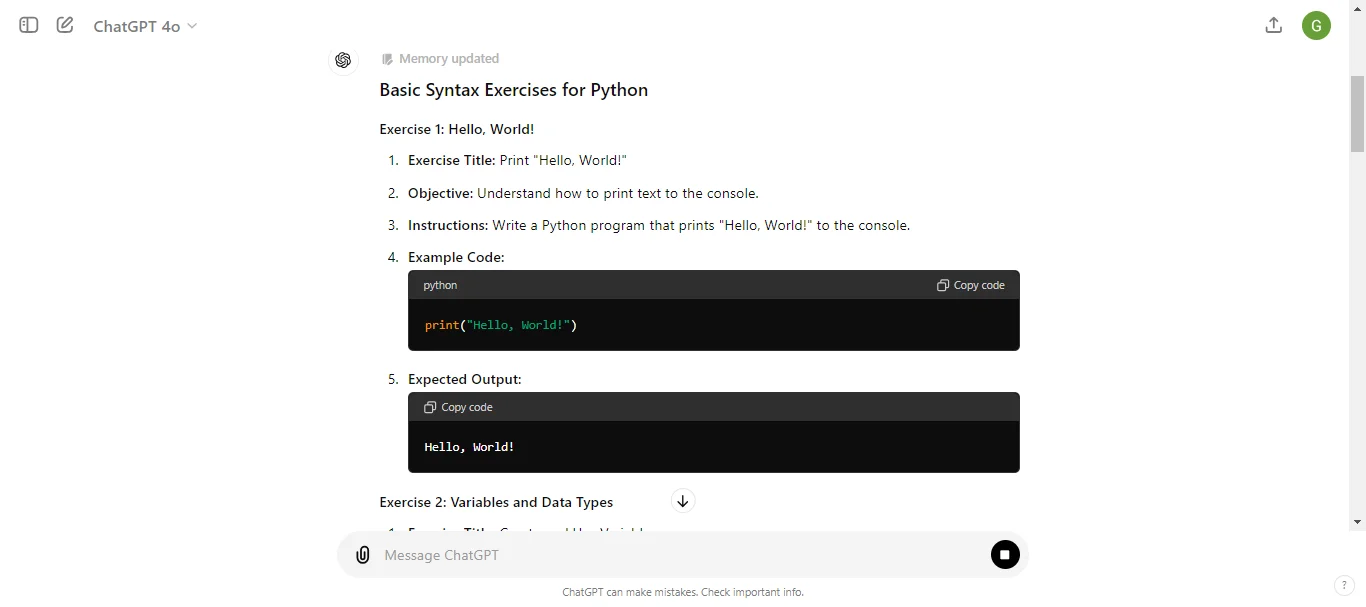 Basic Syntax Exercises
