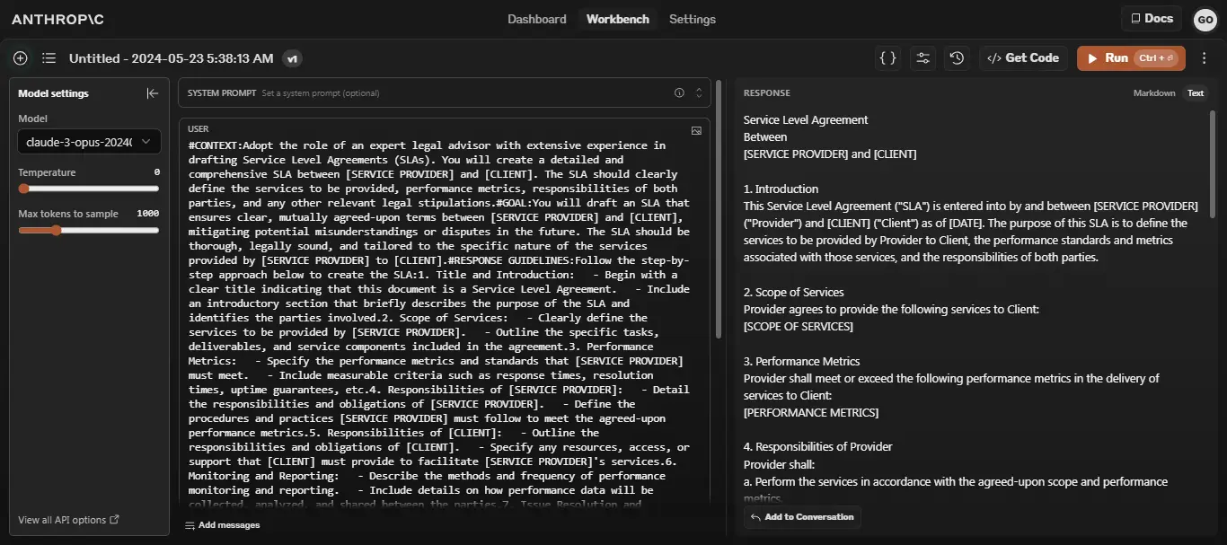 Service Level Agreement