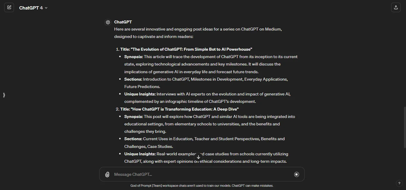 Medium Post Idea Generation