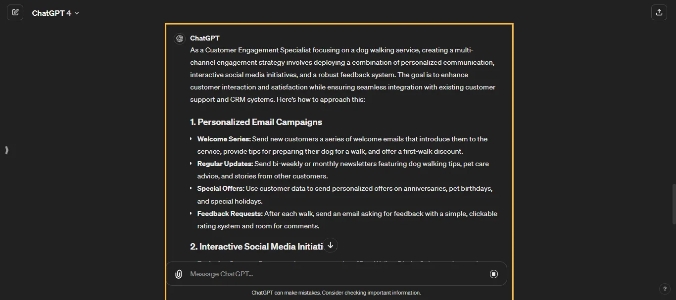 Customer Engagement ChatGPT Prompt
