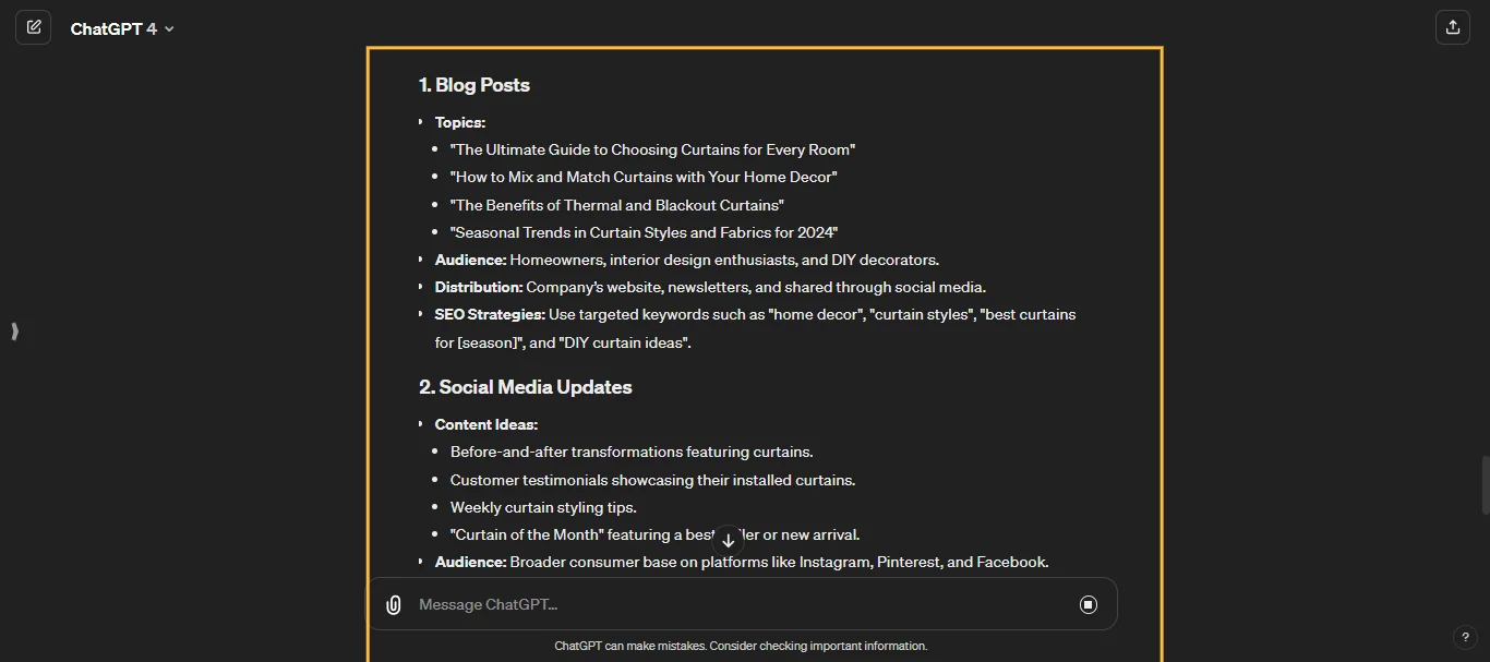 Content Creation Ideas ChatGPT Prompt