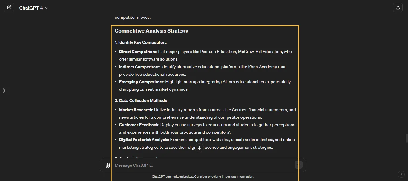 Competitive Analysis ChatGPT Prompt