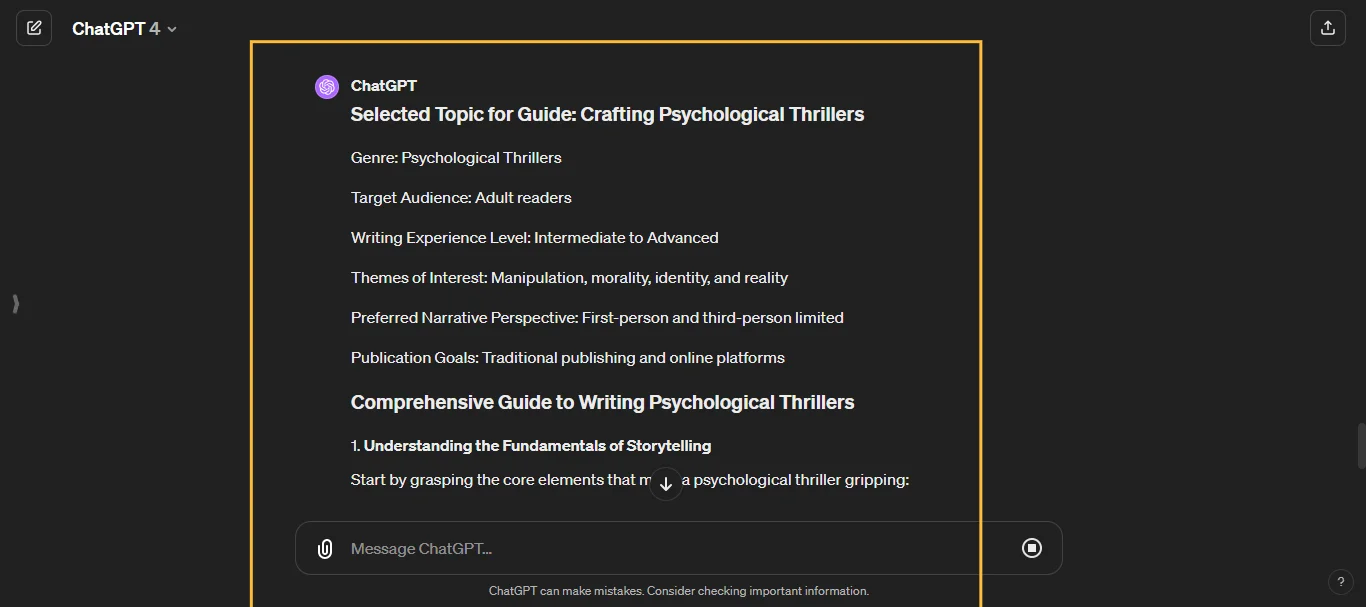 Creative Writing ChatGPT Prompt