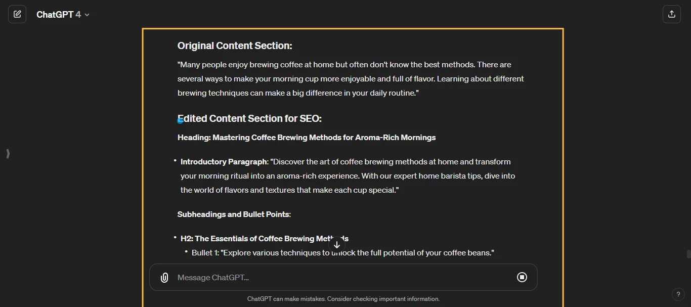 SEO Content Editing ChatGPT Prompt