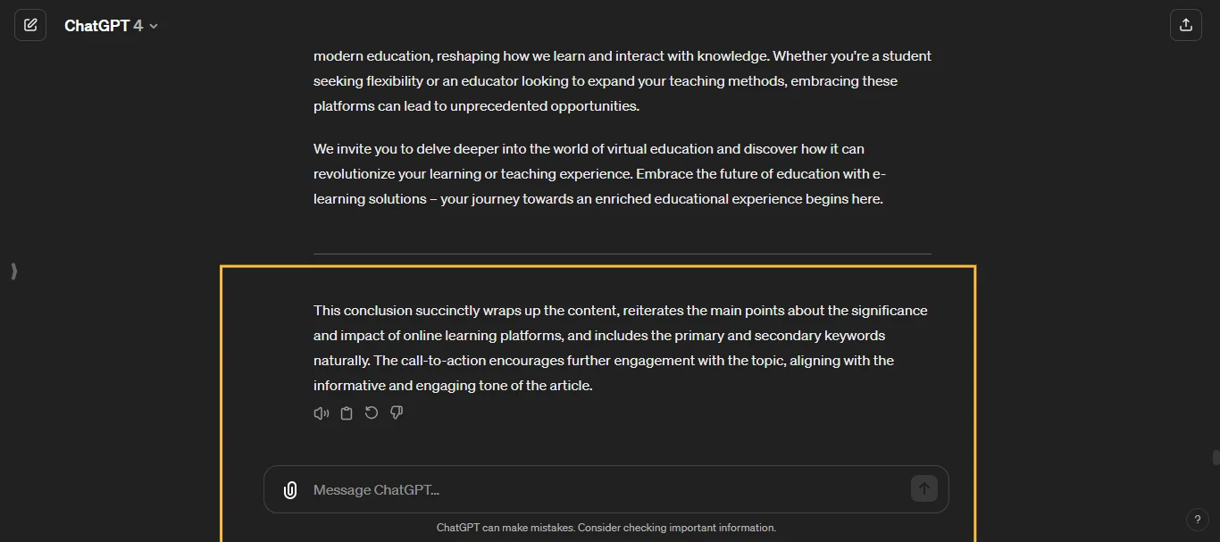 SEO-Optimized Conclusion Generator ChatGPT Prompt
