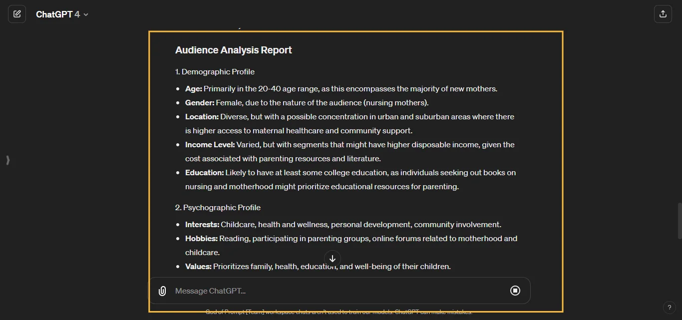 Understanding Your Audience ChatGPT Prompts