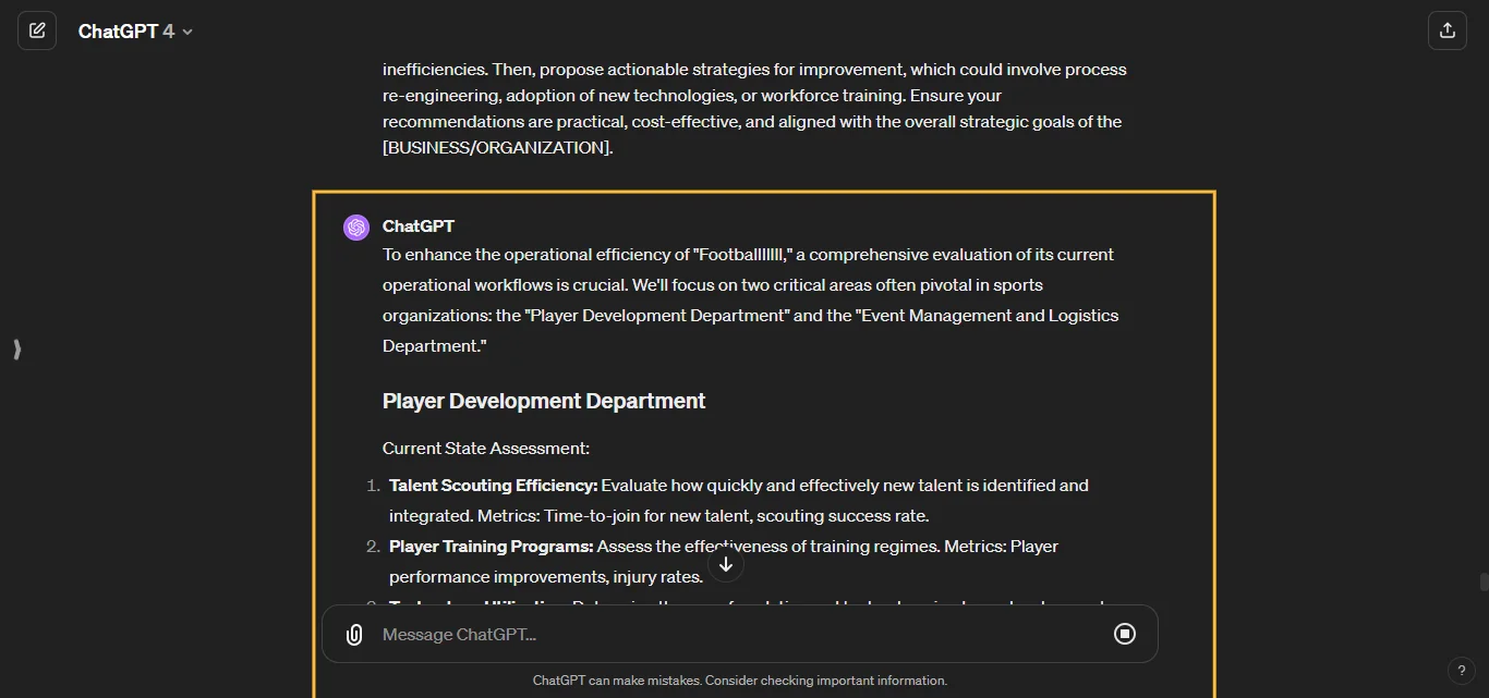 Improve Operational Efficiency ChatGPT Prompt