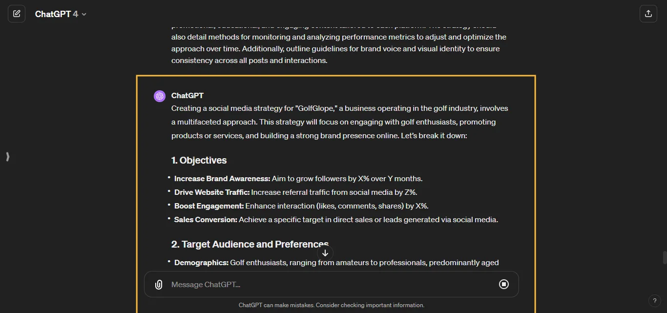 Create a Social Media Strategy ChatGPT Prompt