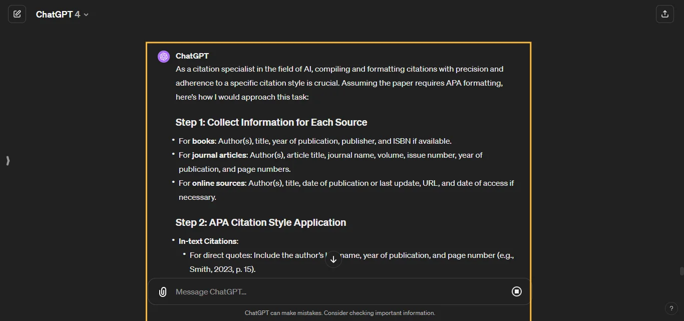Generate citations ChatGPT Prompt