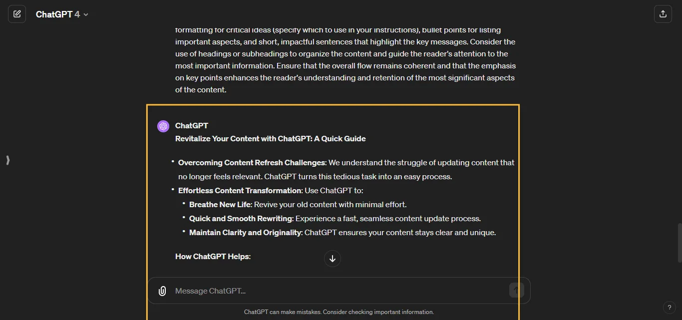 Emphasize Key Points ChatGPT Prompt
