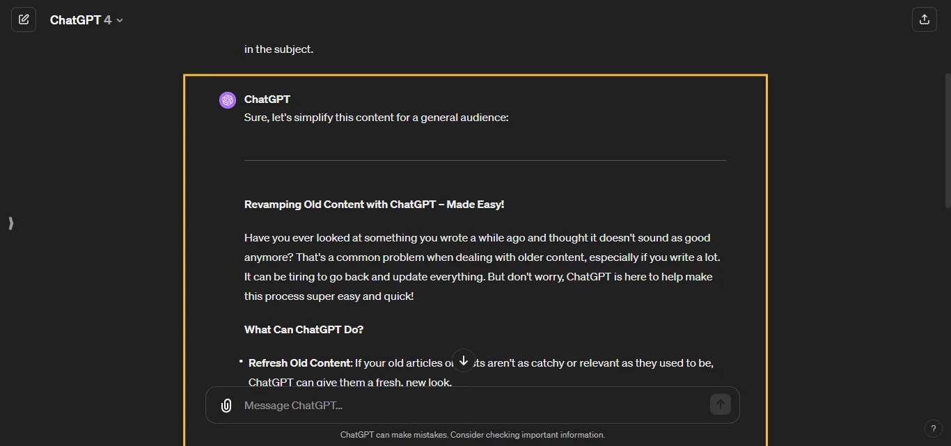 Simplifing Complex Information ChatGPT Prompt